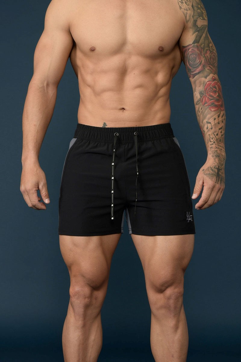 YoungLA 101 Bodybuilding Corta Shorts Black/Gray | 810-EDMKUR