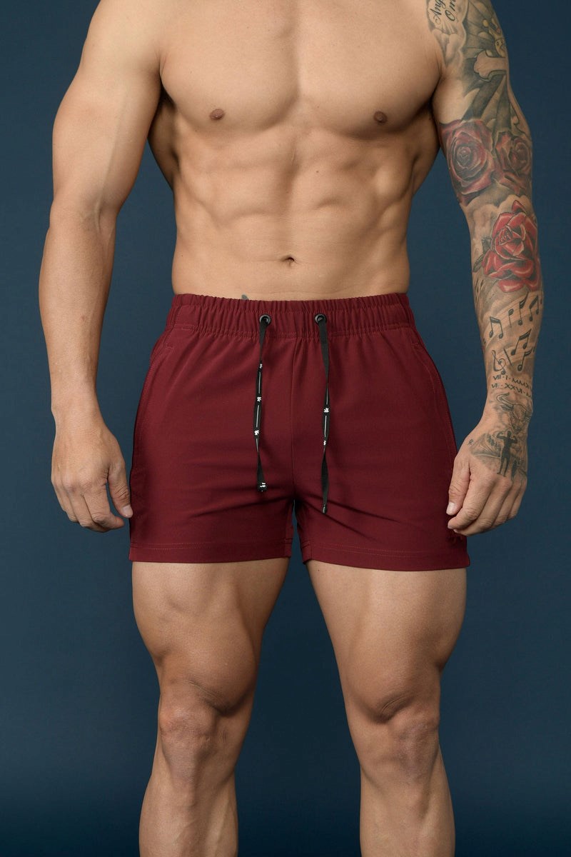 YoungLA 101 Bodybuilding Corta Shorts Bordeaux | 284-KPMOBW