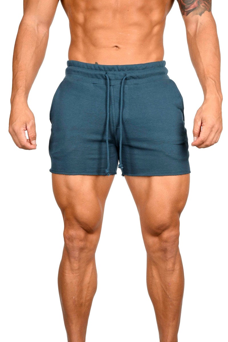 YoungLA 102 Bodybuilding French Terry Shorts Teal | 681-RGIEBX