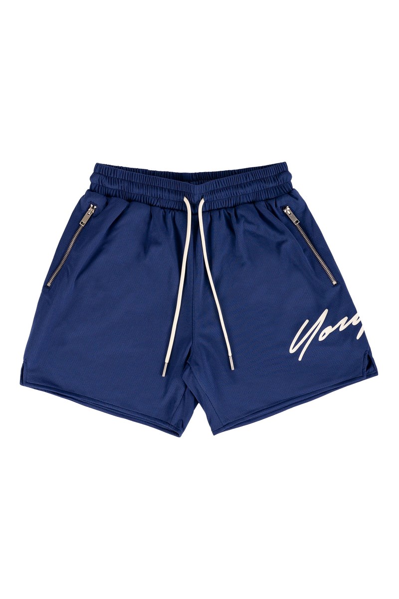 YoungLA 115 Signature Shorts Bleu Marine | 582-SKGQHN