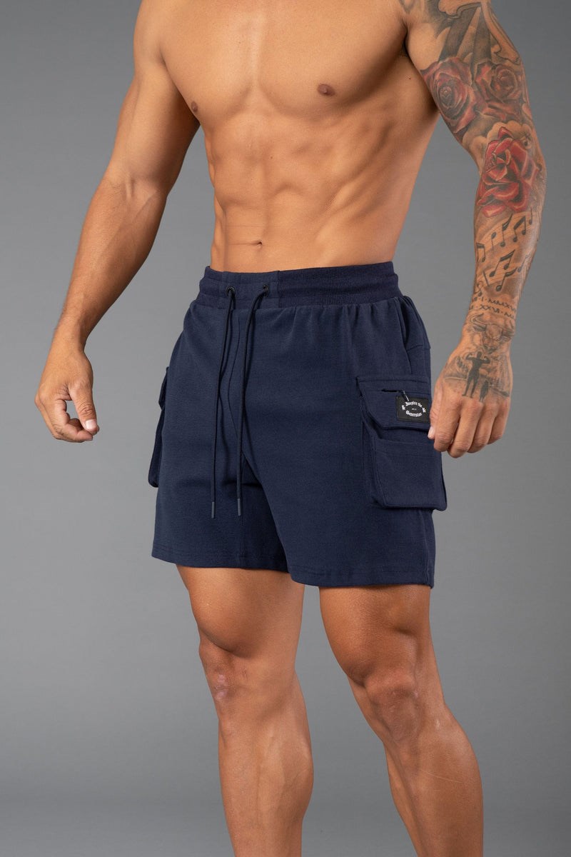 YoungLA 120 Cloud Cargo Shorts Bleu Marine | 234-EARXTD