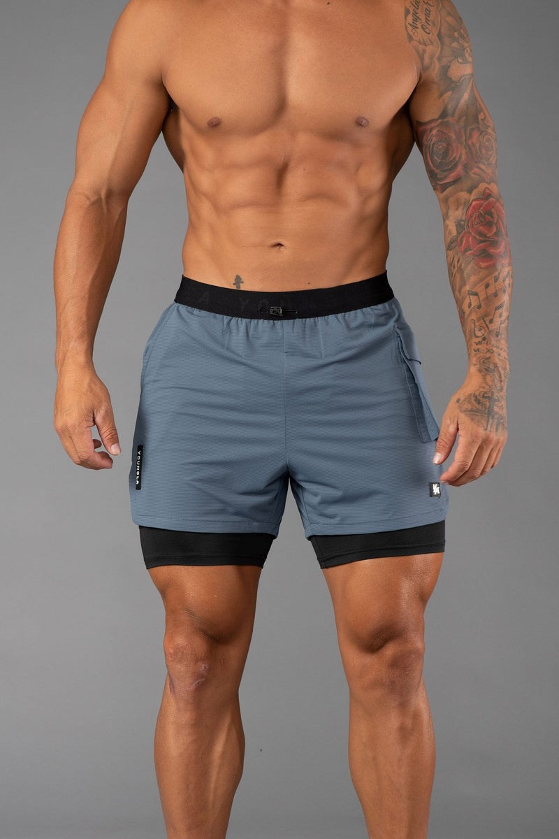 YoungLA 121 Performance Line Compression Shorts Bleu | 032-ICBRLU