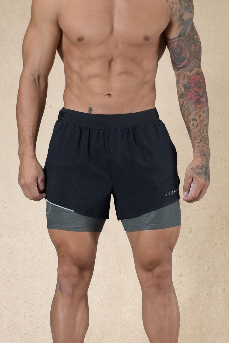 YoungLA 124 - 6am Compression Shorts Noir | 912-NWACYJ