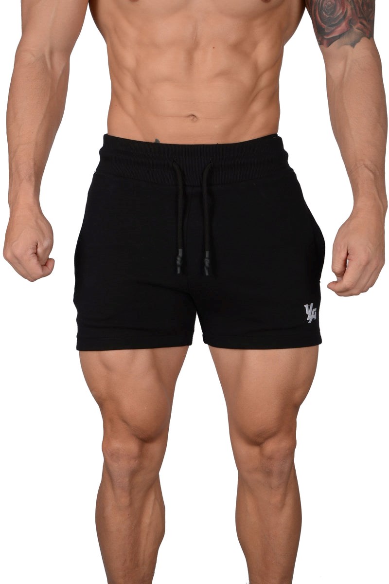 YoungLA 126 Interlock Shorts Noir | 983-RXDBHN