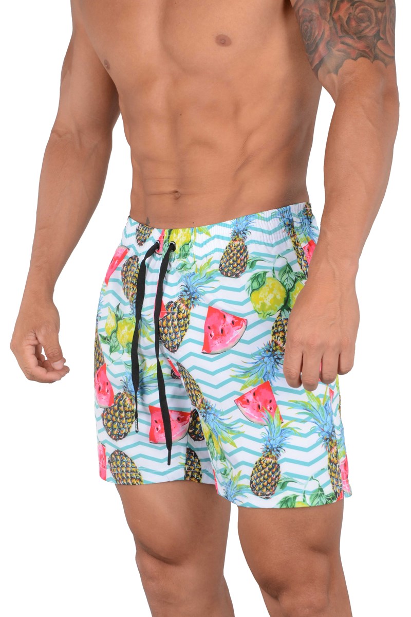 YoungLA 128 Abstract Swim Shorts \'22 Melon Pineapple | 834-DTFBXN