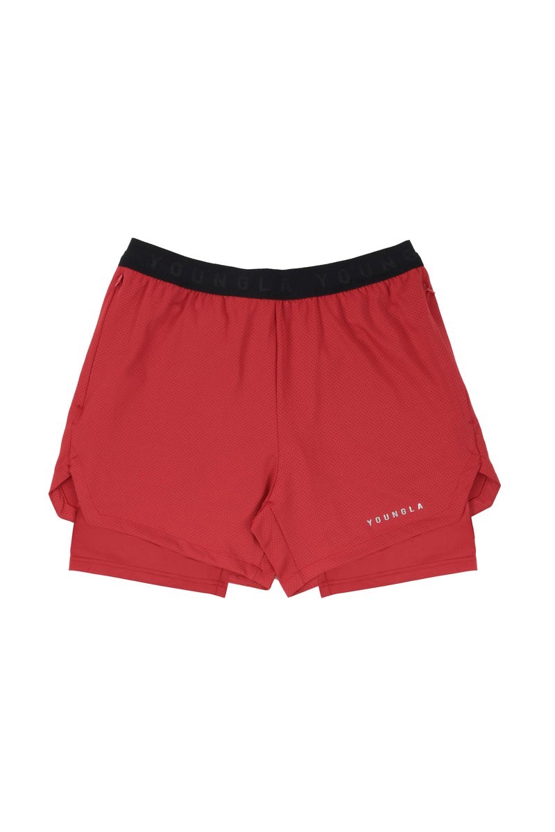 YoungLA 129 Trilogy Compression Shorts Rouge Foncé | 930-YEIORD