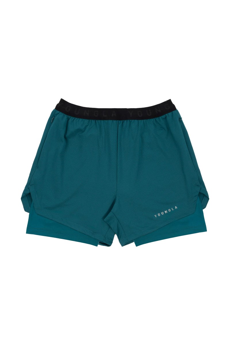 YoungLA 129 Trilogy Compression Shorts Teal | 763-MZAXGY