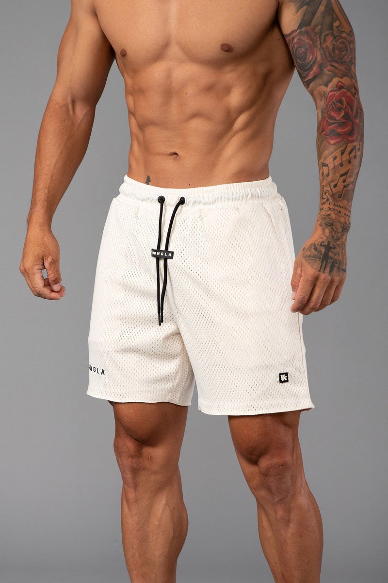 YoungLA 130 Essential Basketball Shorts Blanche | 092-NYPUTM