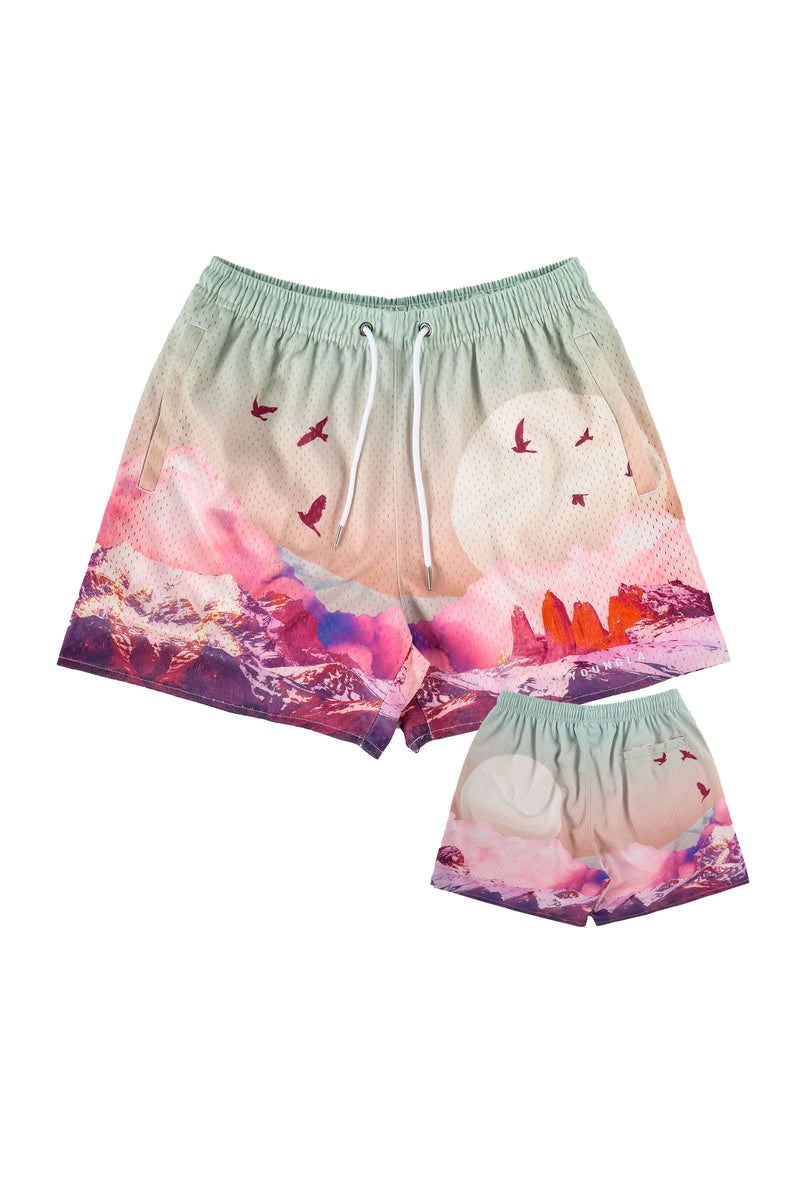 YoungLA 141 The Block Party Shorts Sedona Sunrise | 874-FXSORQ