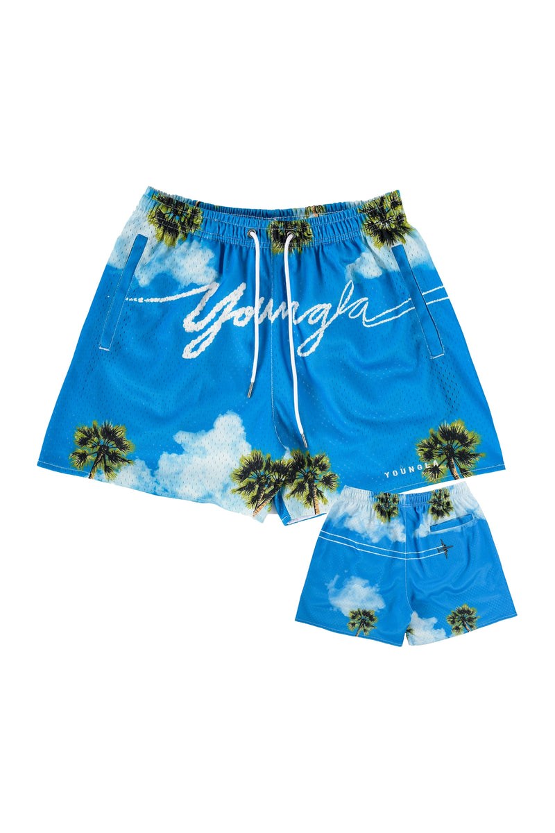 YoungLA 141 The Block Party Shorts Signature Clouds | 621-DJEIAM