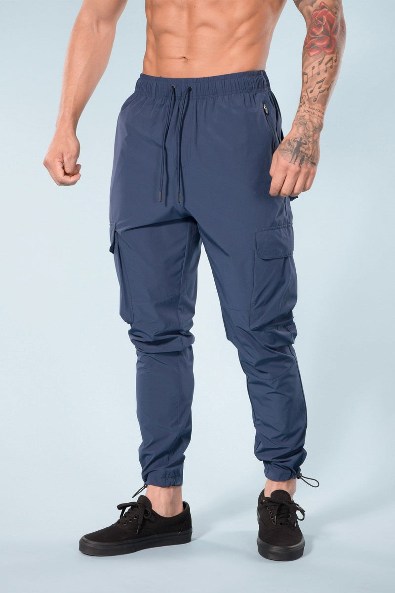 YoungLA 218 Travel Cargo Joggers Bleu Marine | 451-QZGTLA