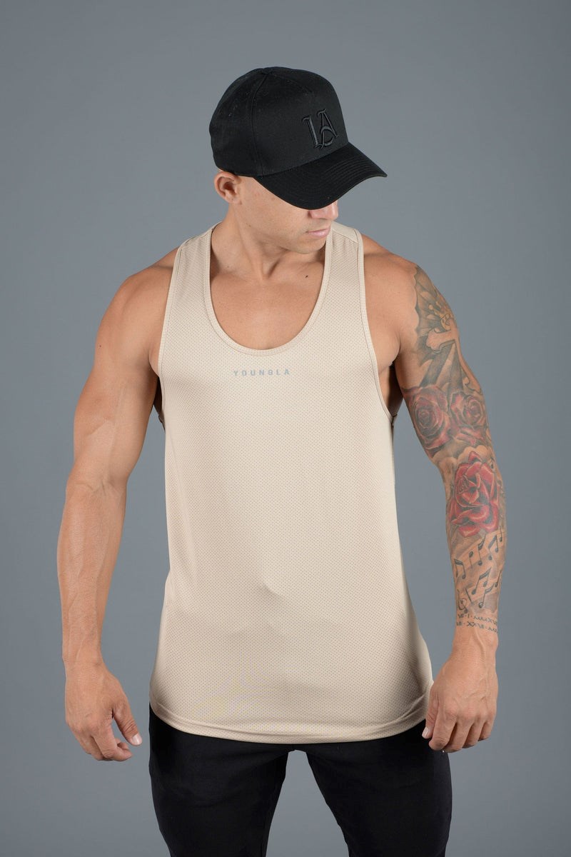 YoungLA 305 Performance Line Tank Tops Beige | 320-LMSEON