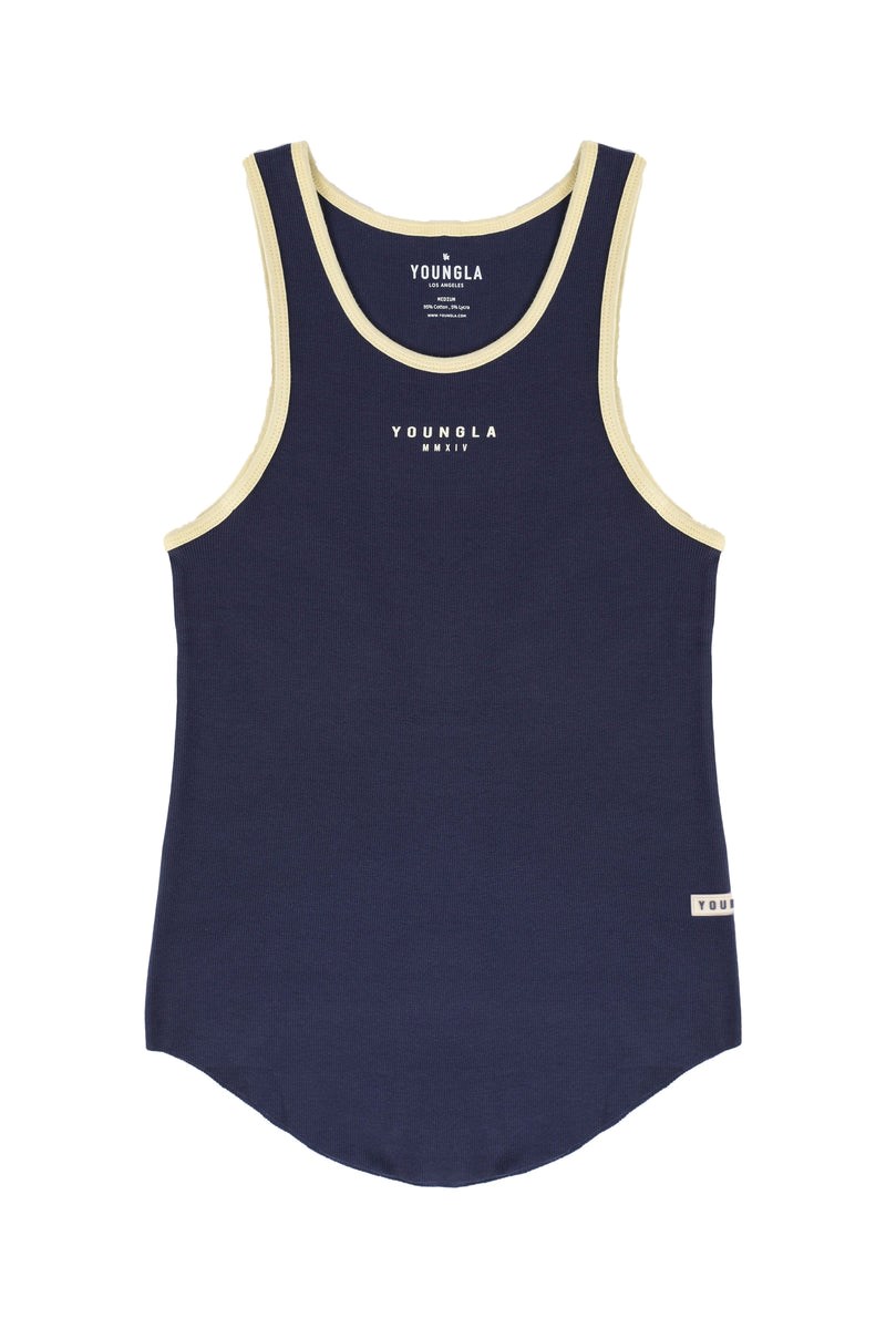 YoungLA 313 Rocket Rib Tanks Bleu Marine | 641-EOFKWA