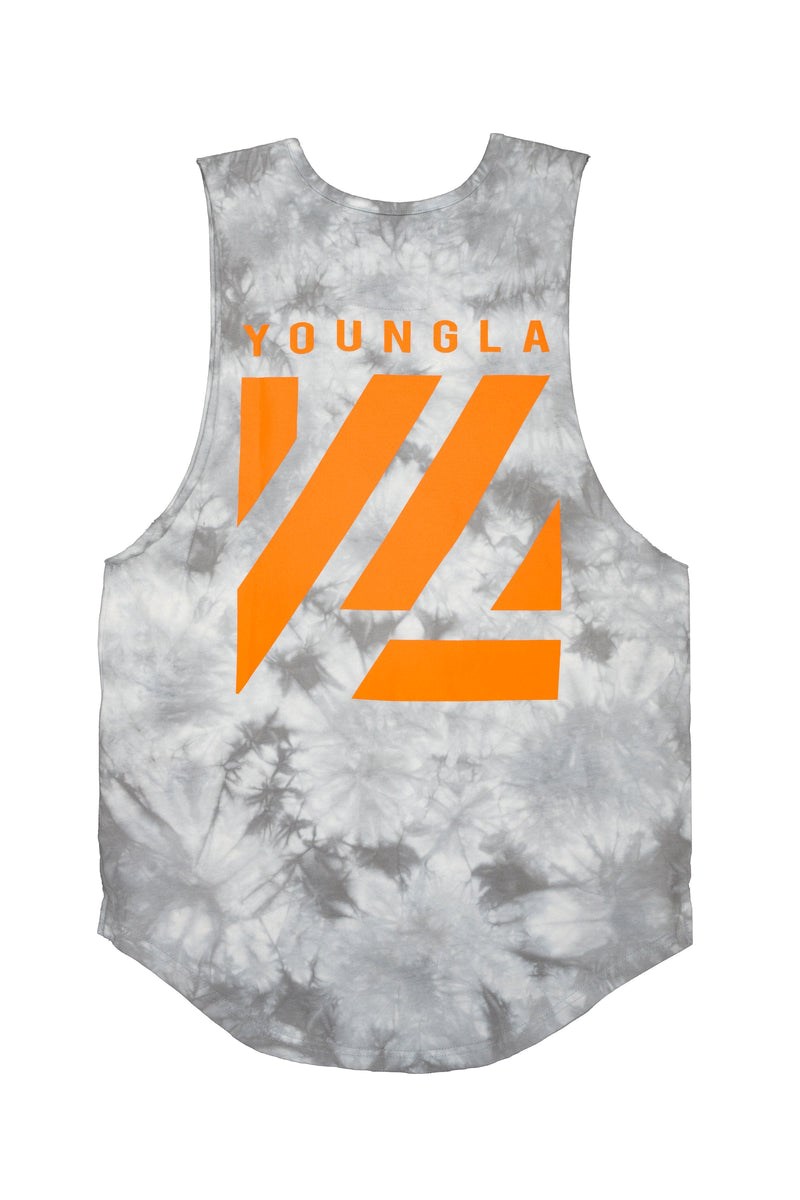 YoungLA 321 Tie Dye Bloc Cut Off Tanks Overcast | 718-ORGZML