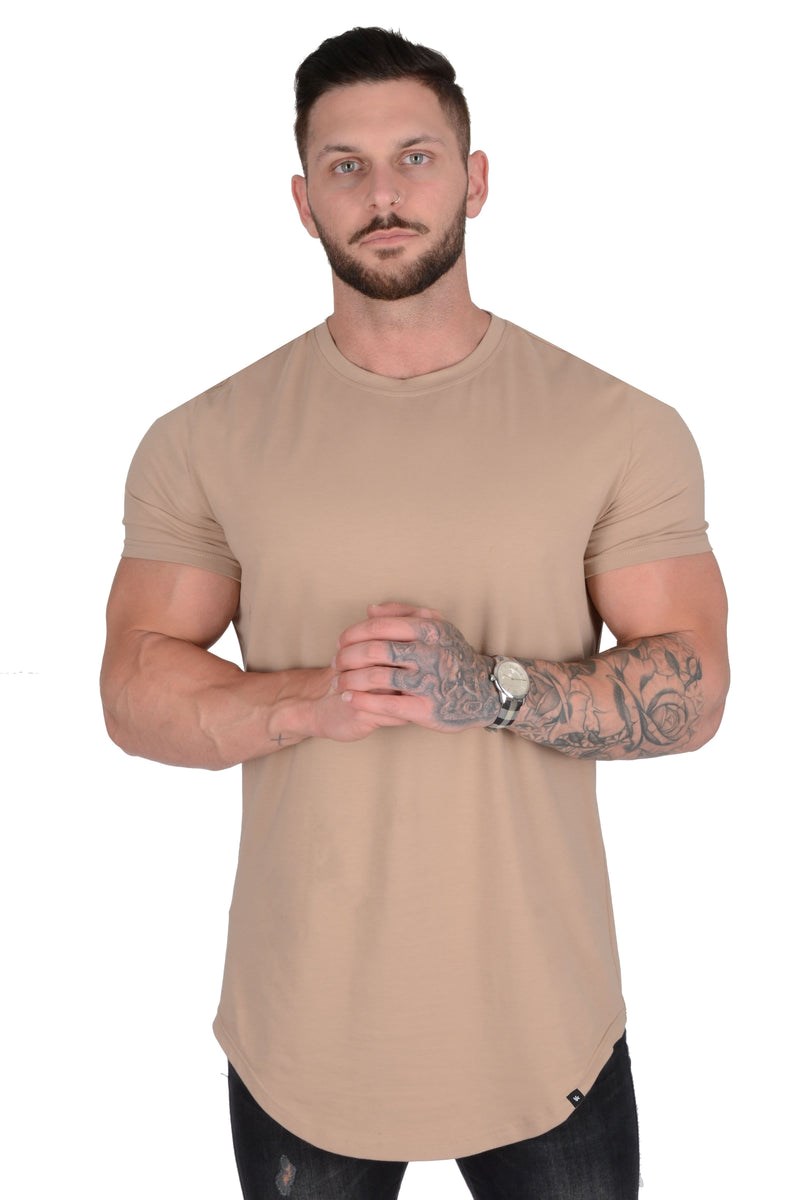 YoungLA 402 Perfect Tee - Scallop Bottom Beige | 281-OPVMIW