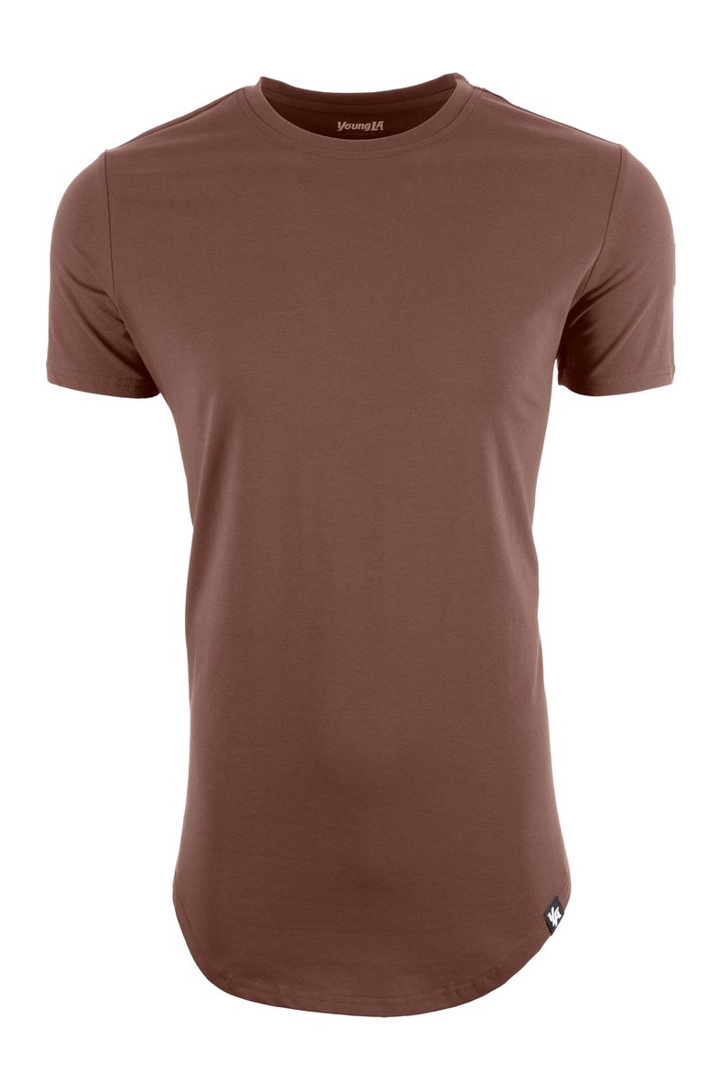 YoungLA 402 Perfect Tee - Scallop Bottom Marron | 342-KWAZYH