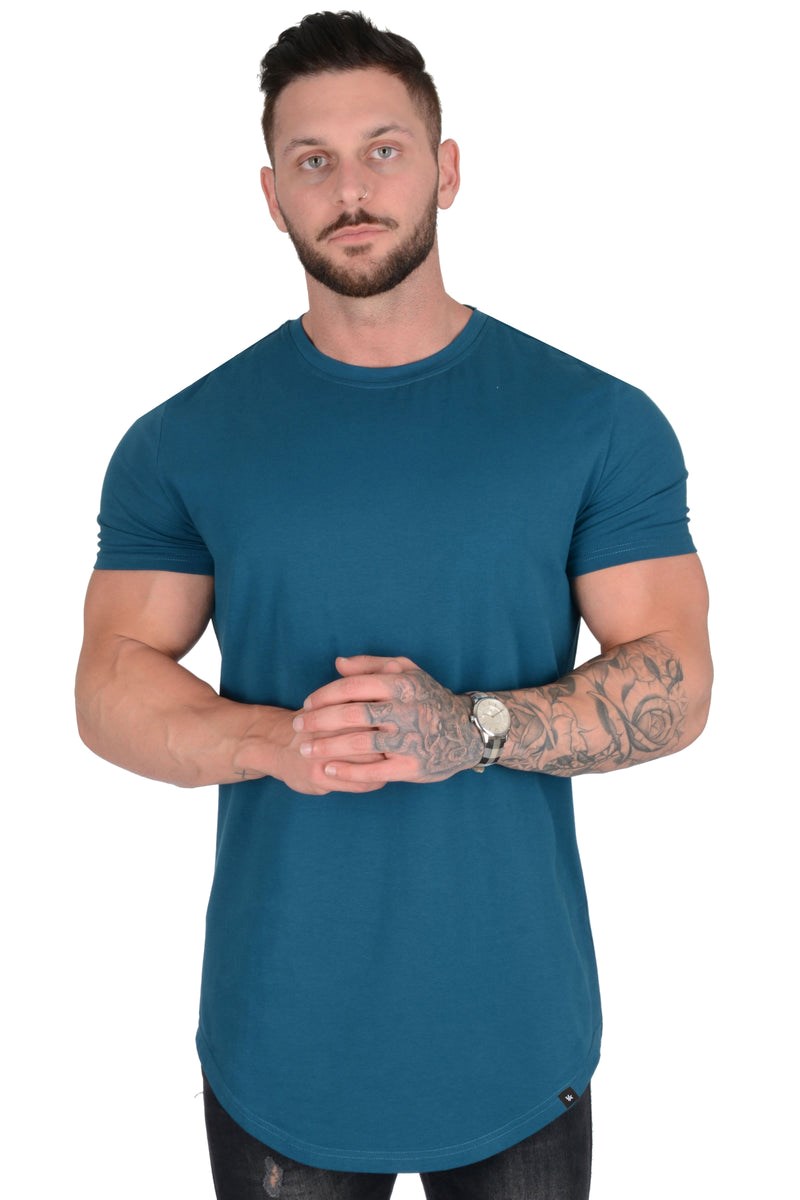 YoungLA 402 Perfect Tee - Scallop Bottom Teal | 780-YPKBCQ