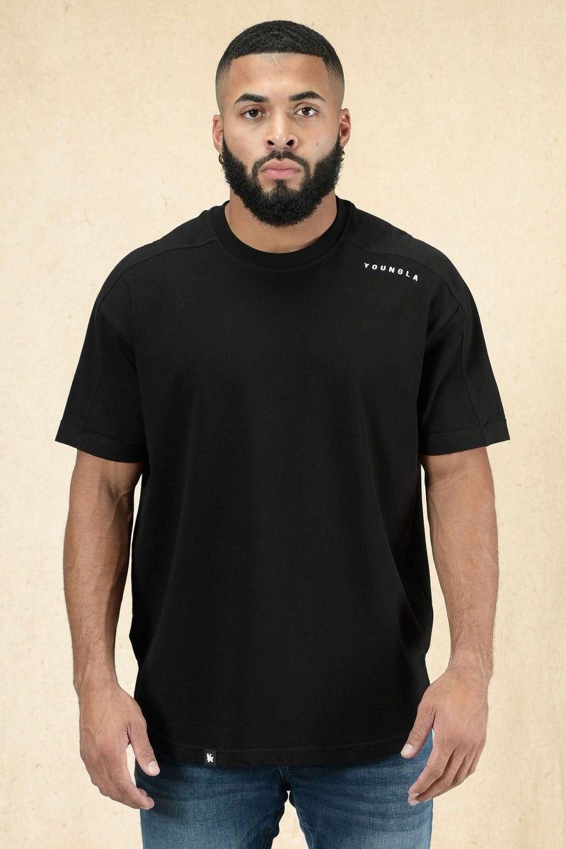 YoungLA 404 Offset Shortsleeves Noir | 873-XAZMBJ