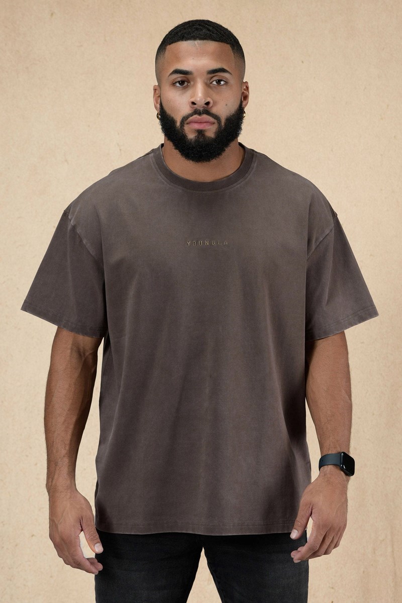 YoungLA 420 Essential Oversized Tee Marron Lavage | 028-BMVTEI