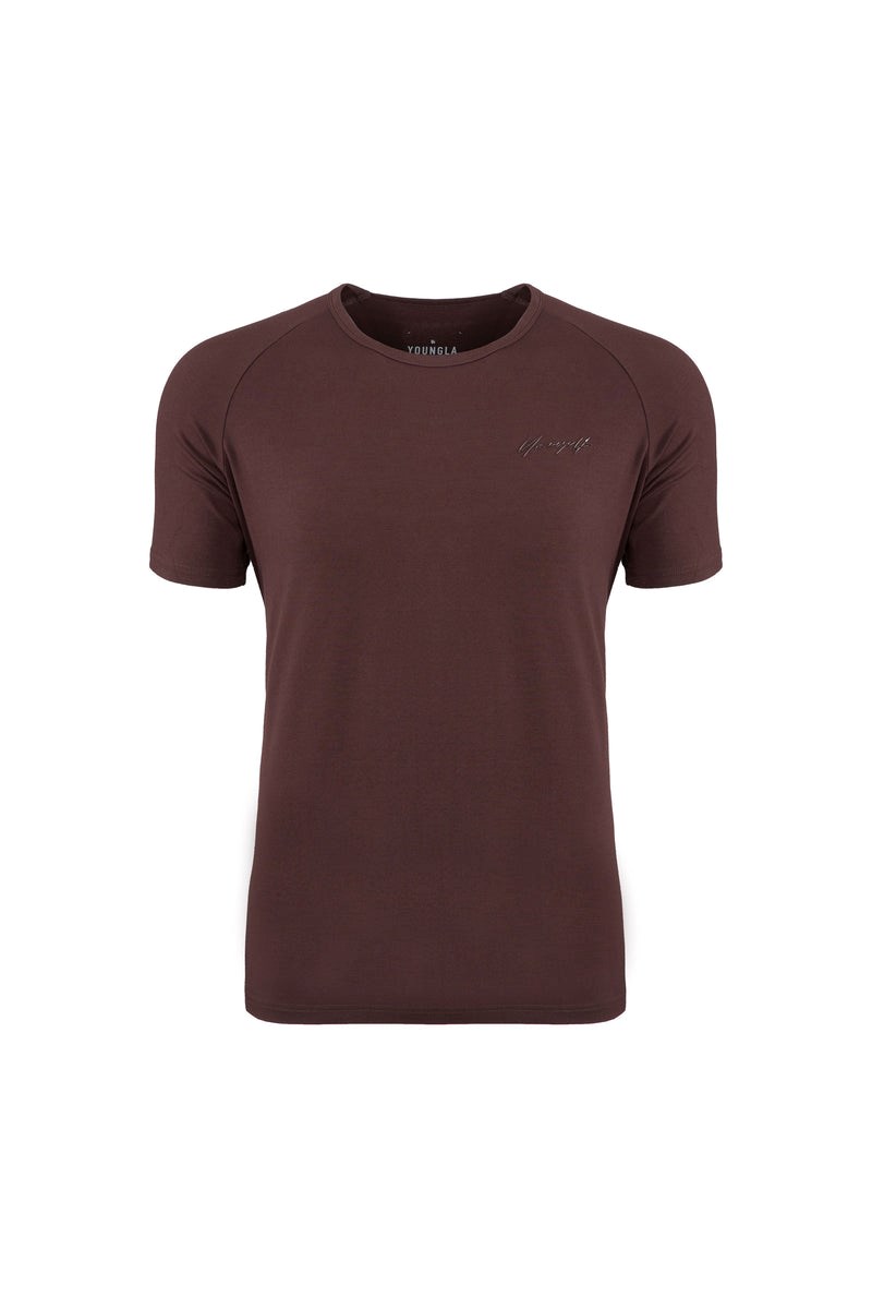 YoungLA 422 Fitted Delt Tee Marron | 071-FIAKZV