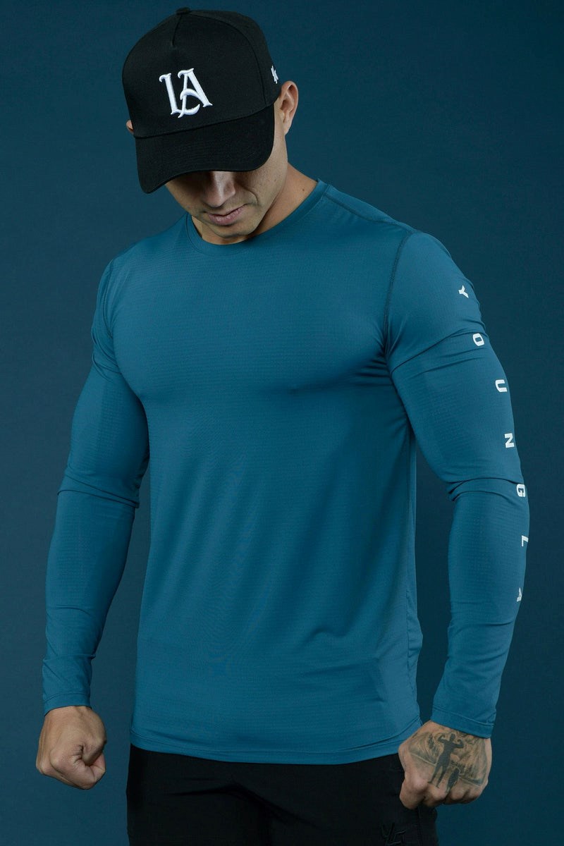 YoungLA 424 Zephyr Compression Long Sleeves Teal | 014-ODCGFW