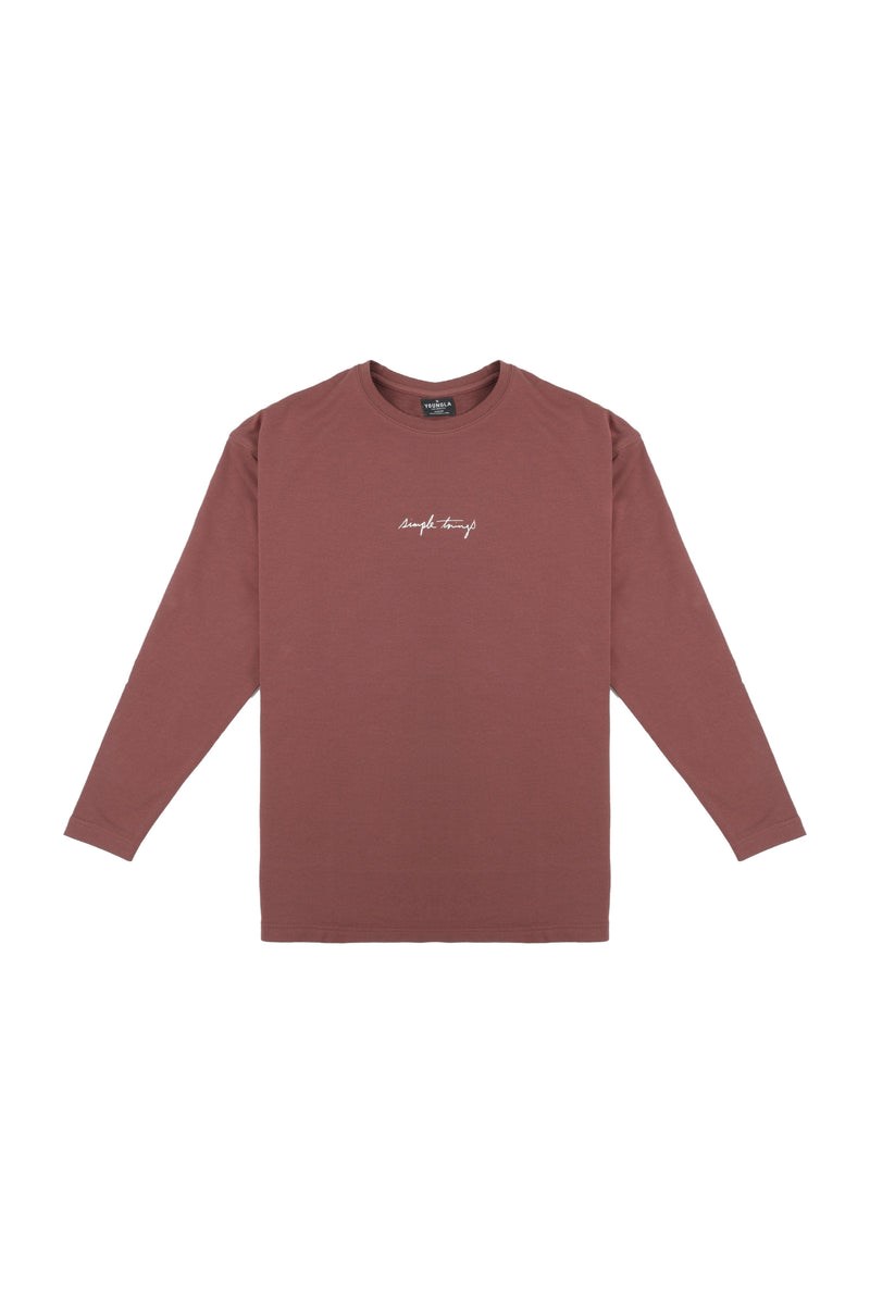 YoungLA 427 Simple Things Long Sleeve Shirt Marron | 742-PHKGZE