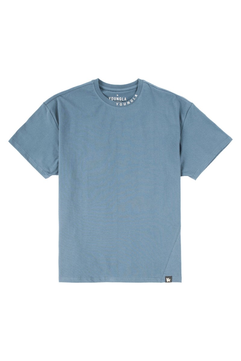 YoungLA 429 Trademark Tees Grise Bleu | 152-FNSLOX