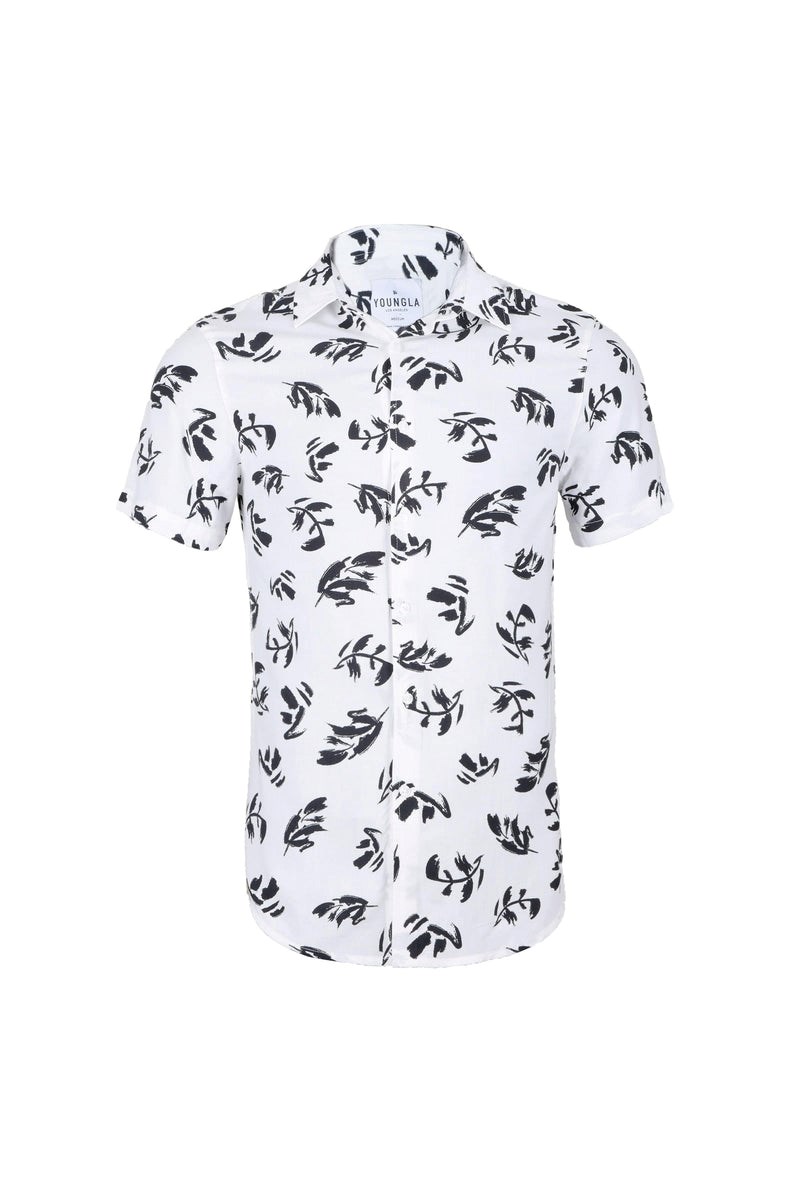 YoungLA 439 Miami Vice Corta Sleeve Shirts Fallen Leaves | 215-KWHLDU