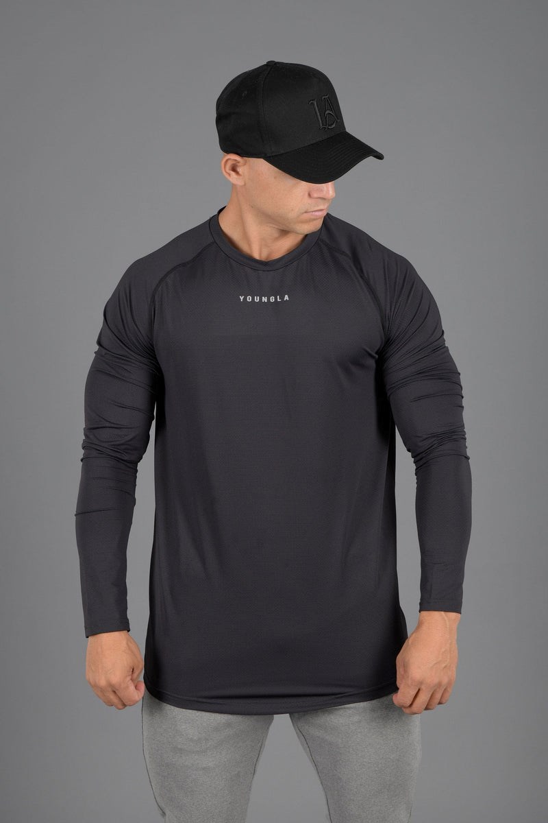 YoungLA 441 Performance Line Longsleeve Shirts Noir | 105-TZPSWN