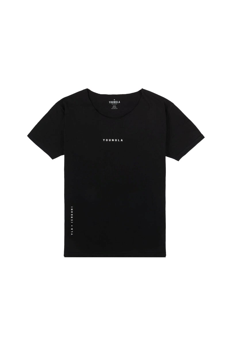 YoungLA 447 Larges neck Raw Cut Tee Noir | 607-JFKOSN