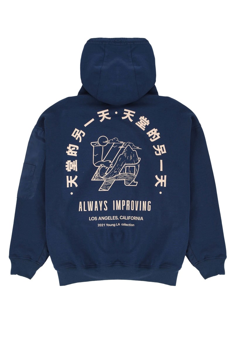 YoungLA 521 Goat Hoodies Bleu Marine | 107-MPNIZE