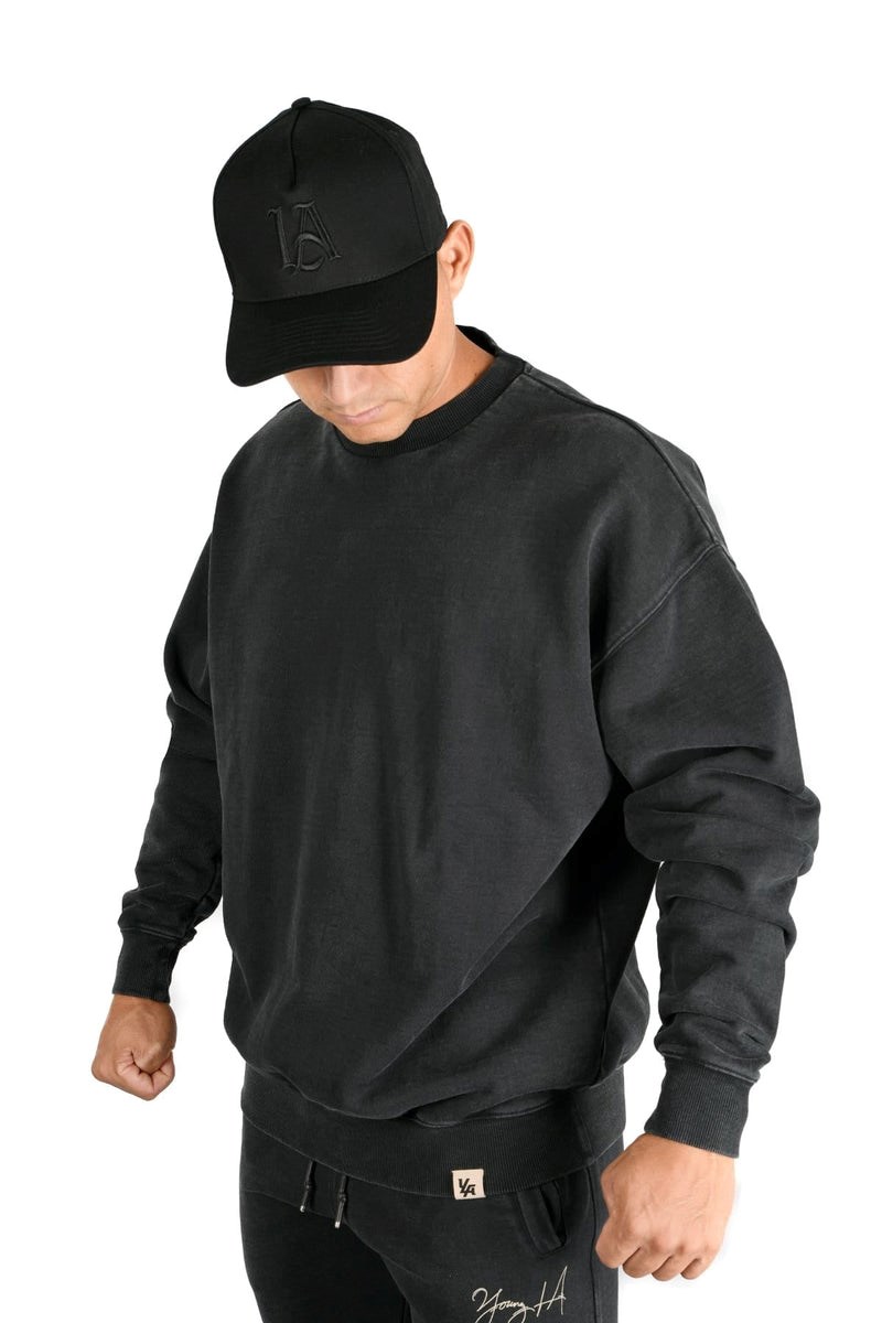 YoungLA 530 Gin N Juice Oversized Crewnecks Noir Lavage | 230-GLTYFA