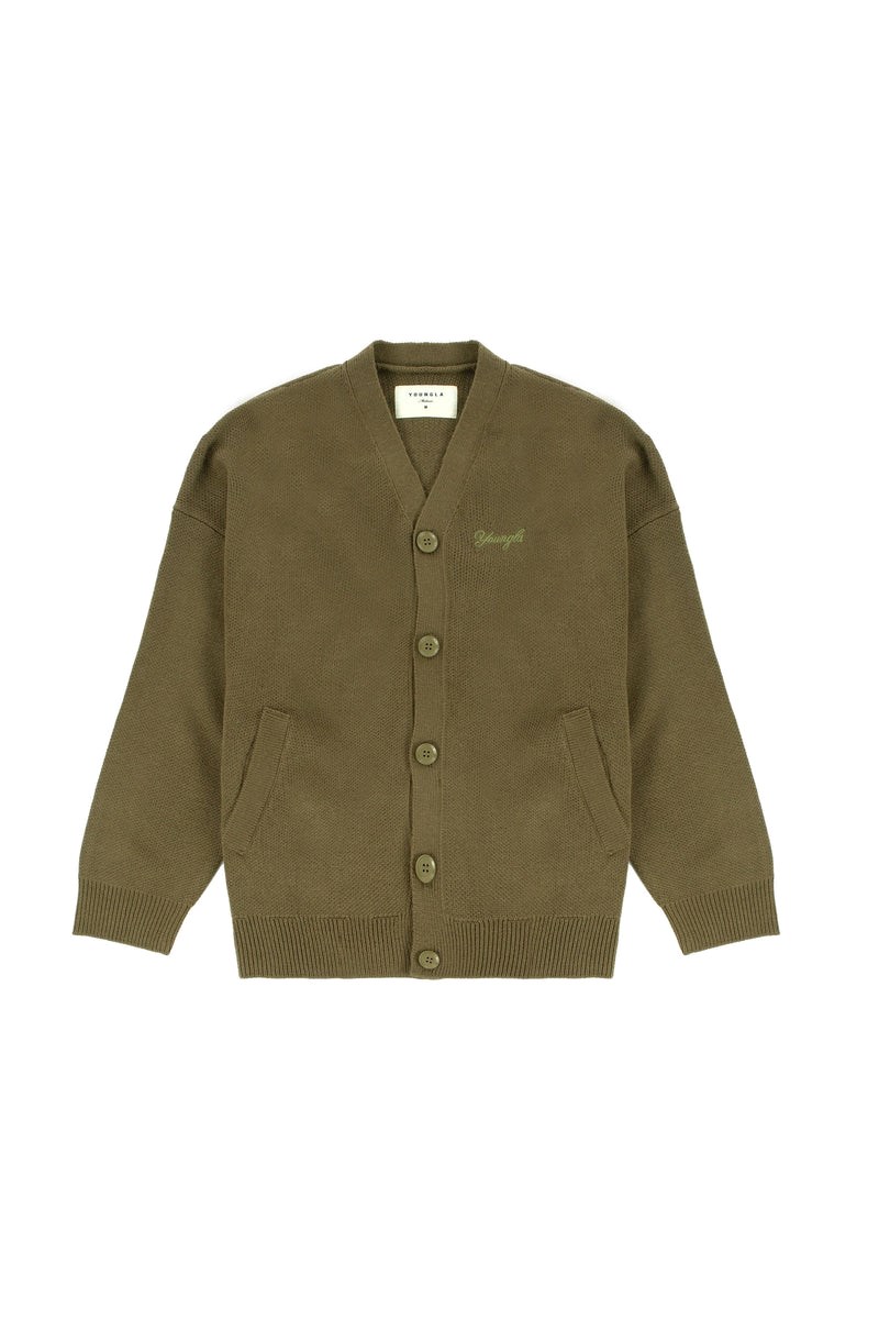 YoungLA 534 Lah Cardigans Vert Olive | 815-PVTFOW