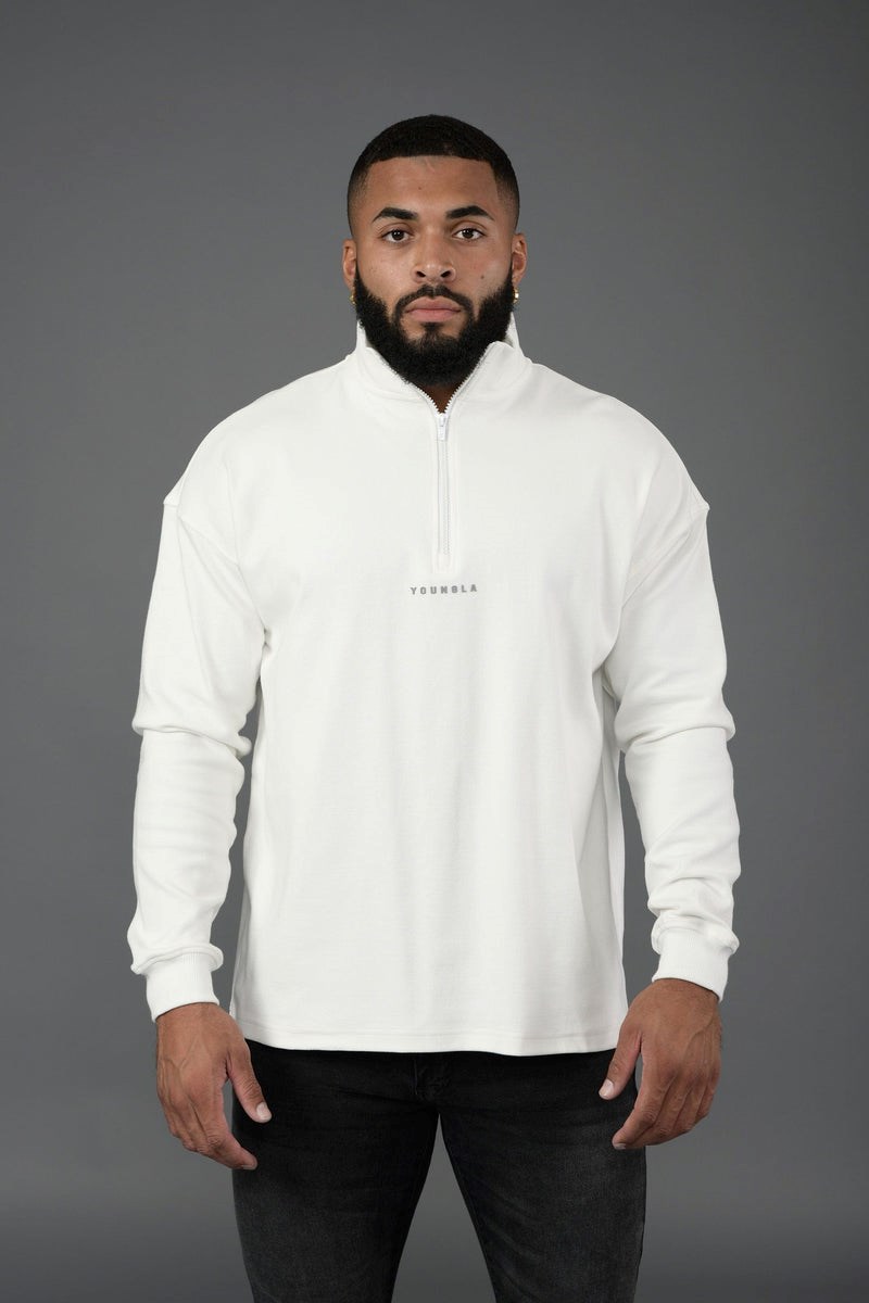 YoungLA 545 Cloud Quarter Zip Blanche | 657-PHYRNI