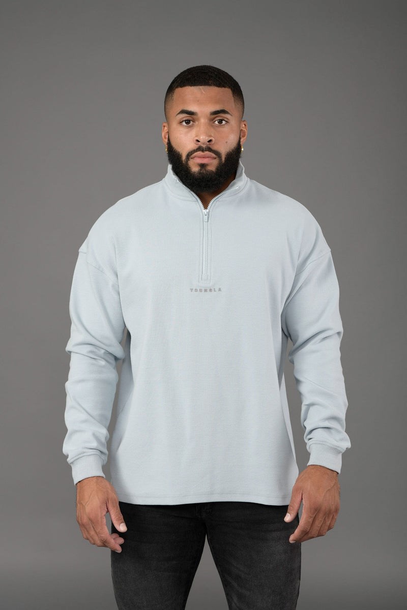 YoungLA 545 Cloud Quarter Zip Bleu Clair | 981-BLKFUI