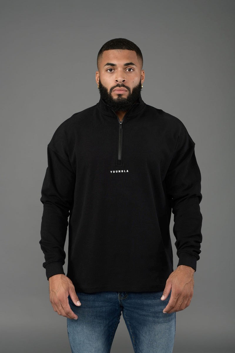 YoungLA 545 Cloud Quarter Zip Noir | 485-KWVRTP