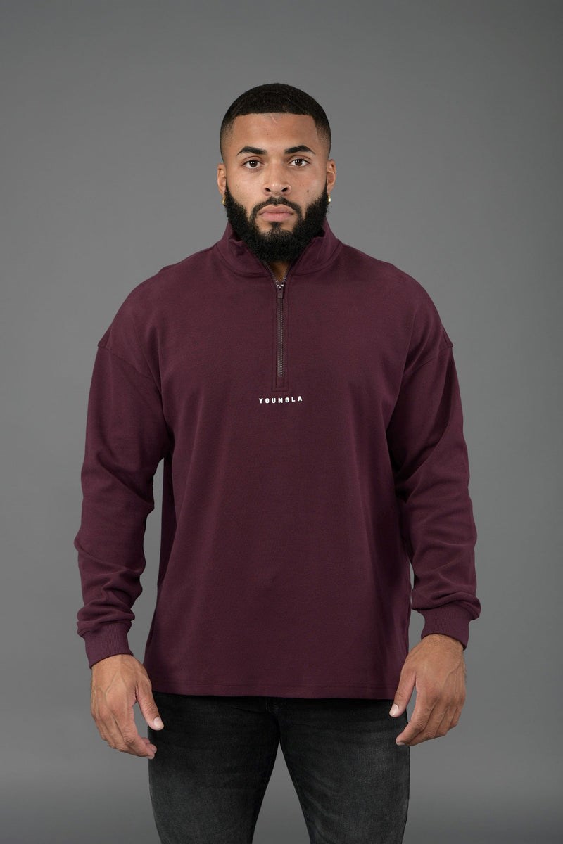 YoungLA 545 Cloud Quarter Zip Plum | 803-URGNWM