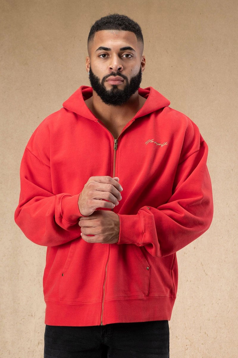 YoungLA 546 Rivet Zipup Hoodies Rouge Lavage | 469-HYTLOX