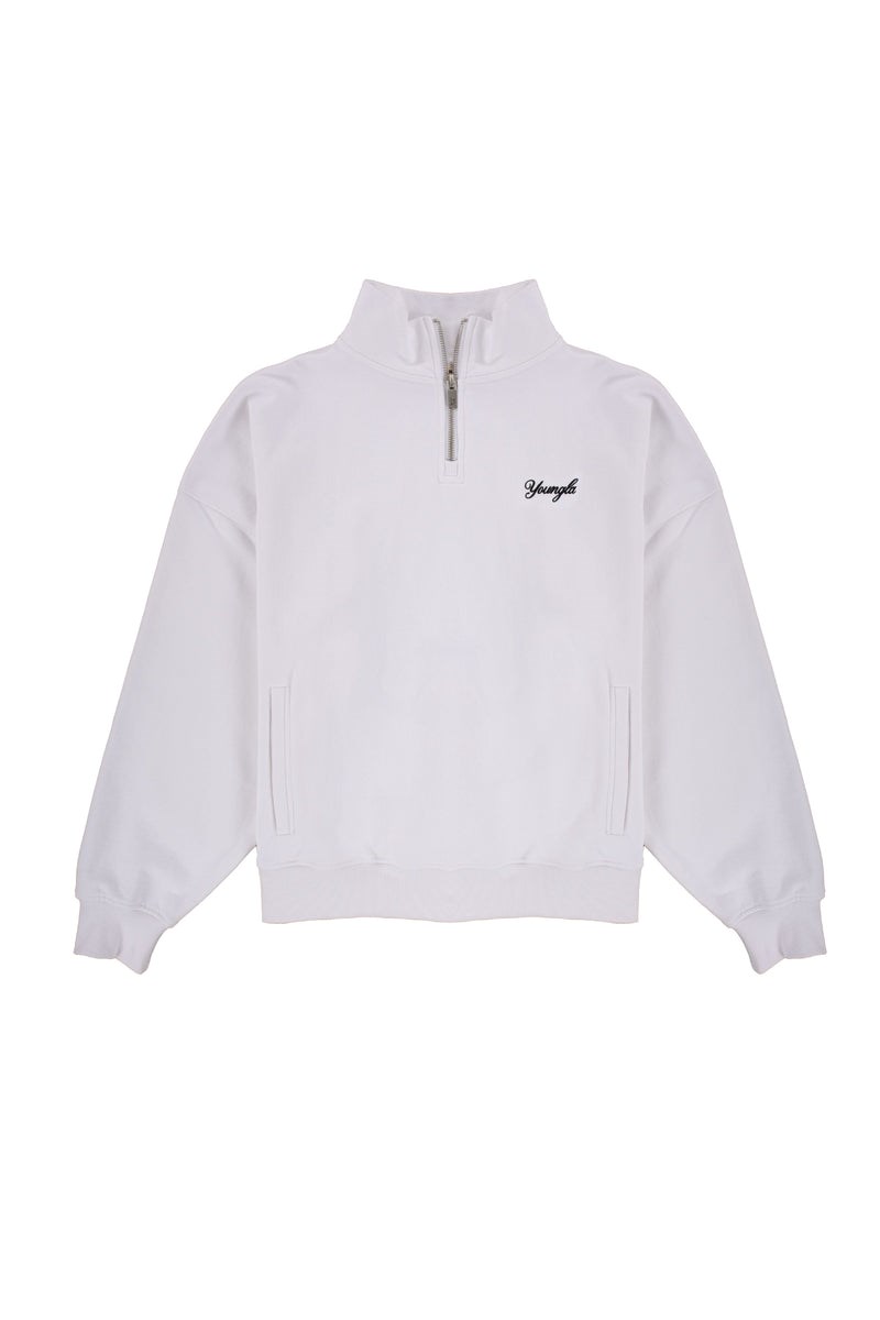 YoungLA 558 Supersized G Quarter Zip Blanche | 539-WVMDUB