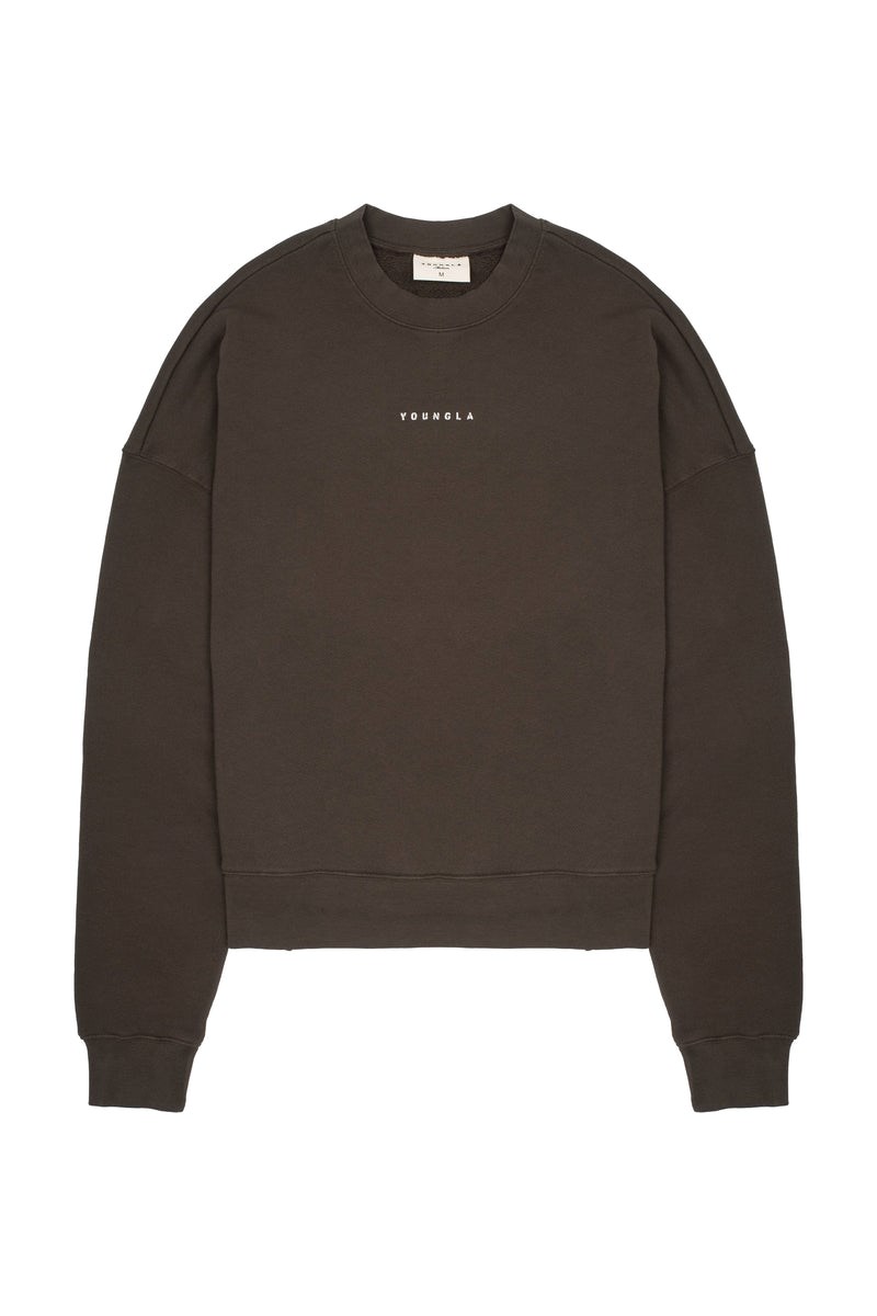 YoungLA 561 Super Size Crewnecks Marron Lavage | 109-DCTOLV