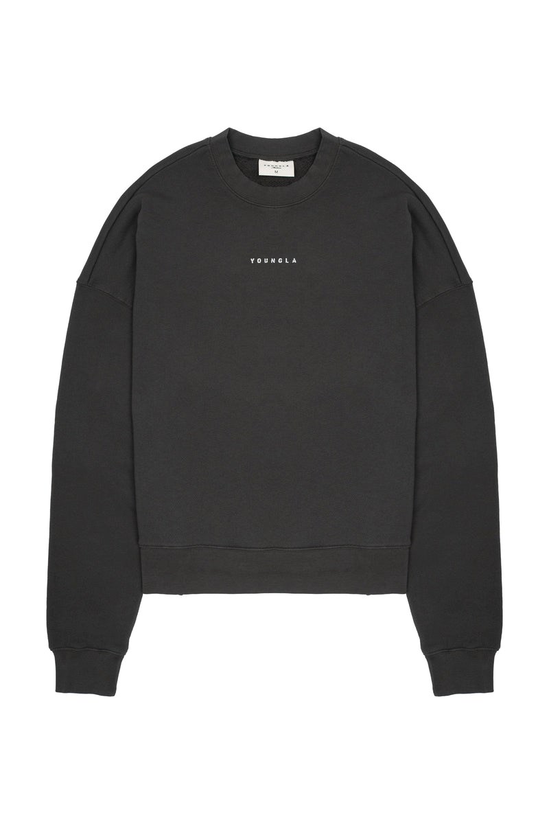 YoungLA 561 Super Size Crewnecks Noir Lavage | 640-MUDFOQ