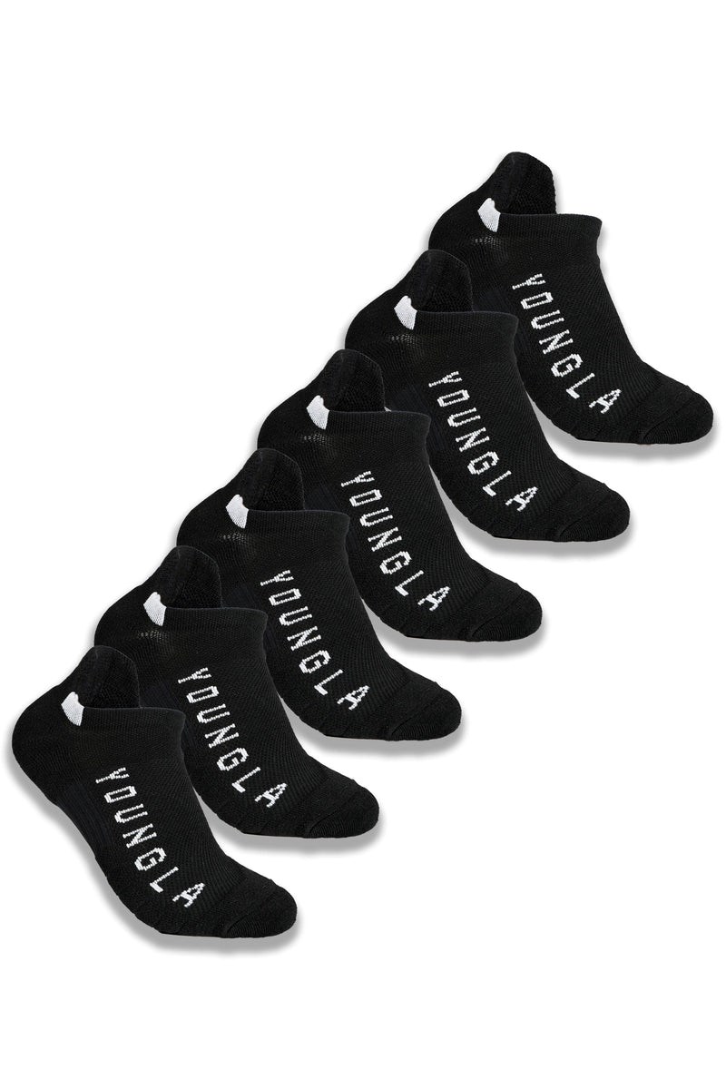 YoungLA 710 Performance Ankle Socks 3-Pack Noir | 215-MQUZLF