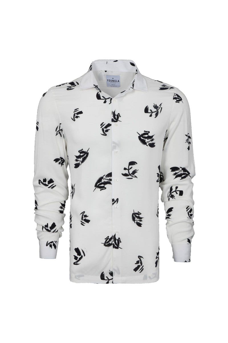 YoungLA 804 Scarface Viscose Imprint Shirts Fallen Leaves | 157-ZIEAKS