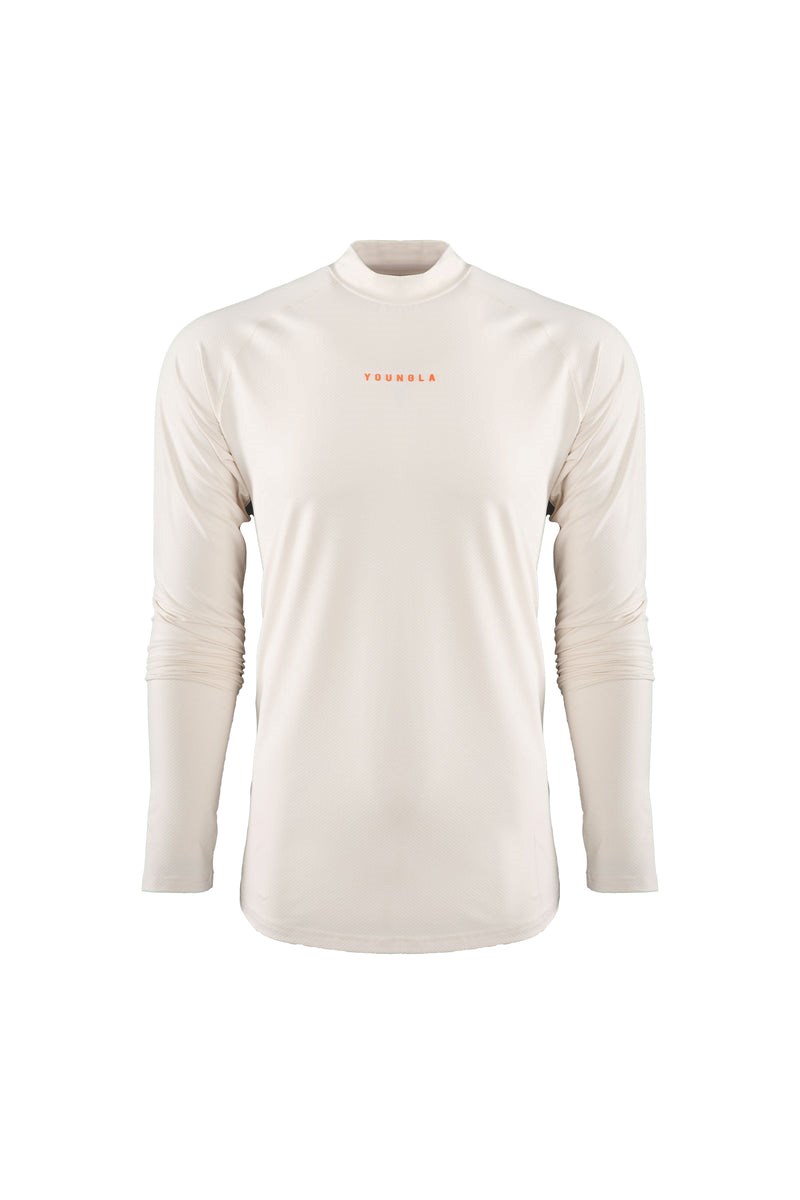 YoungLA 808 High Neck Compression Shirt Off-White | 012-RKXWSC