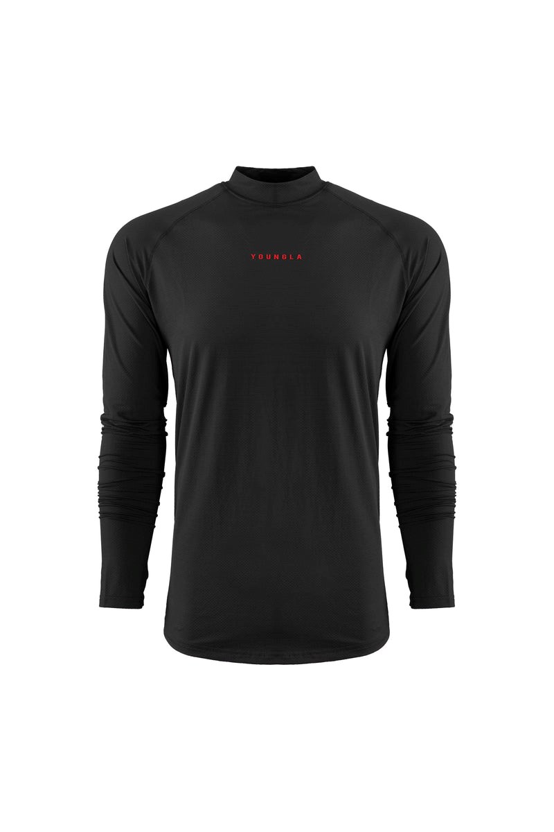 YoungLA 808 High Neck Compression Shirt Noir | 964-NPFHIS