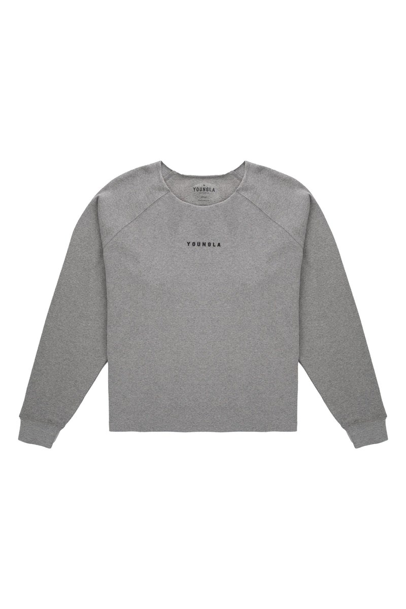 YoungLA 815 Raw Neck Cloud Longsleeves Grise | 195-ZJKIQR