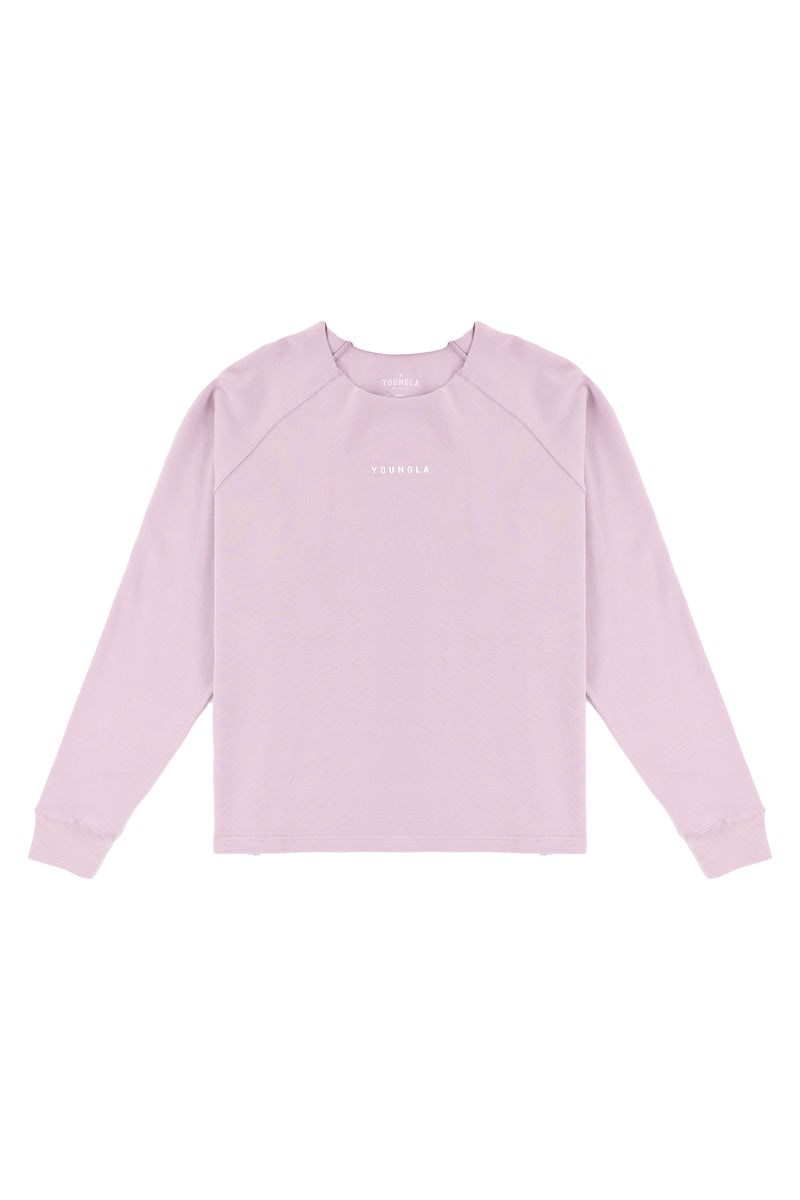 YoungLA 815 Raw Neck Cloud Longsleeves Lavande | 945-BYWXZQ