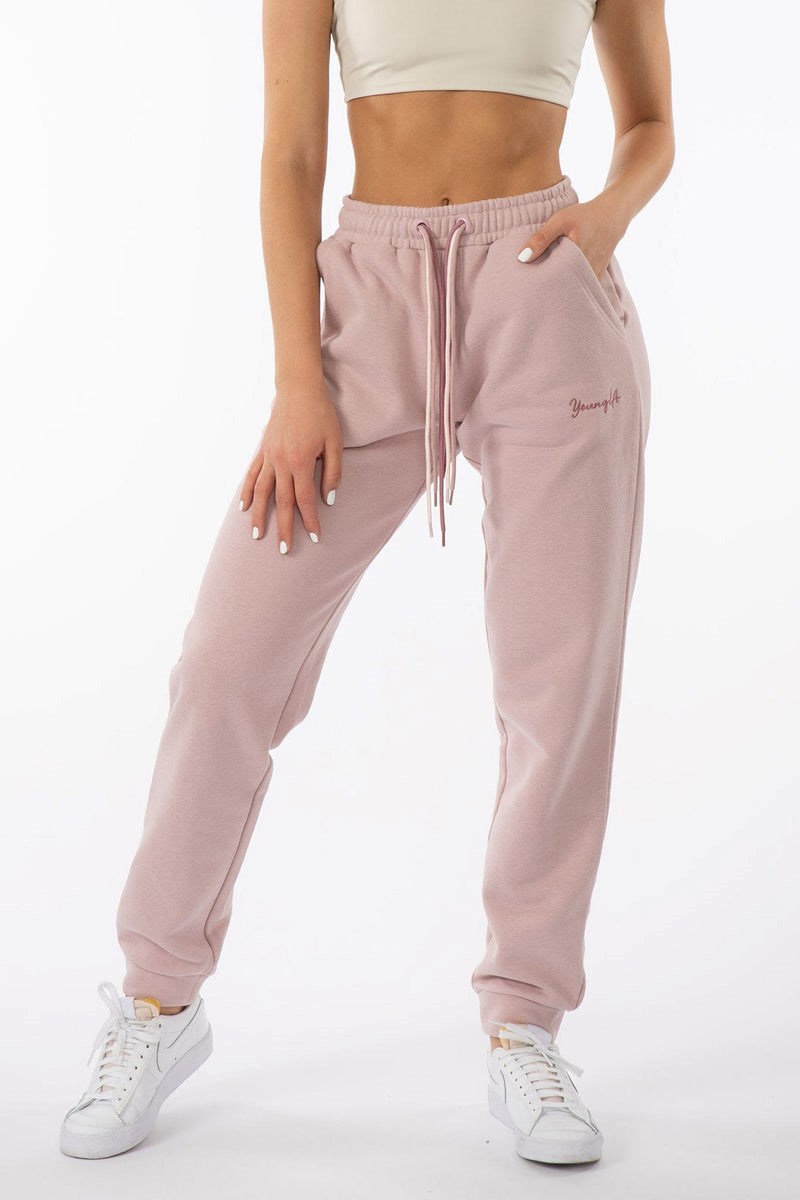 YoungLA W207 Triple String Joggers Rose | 056-HWKZVJ