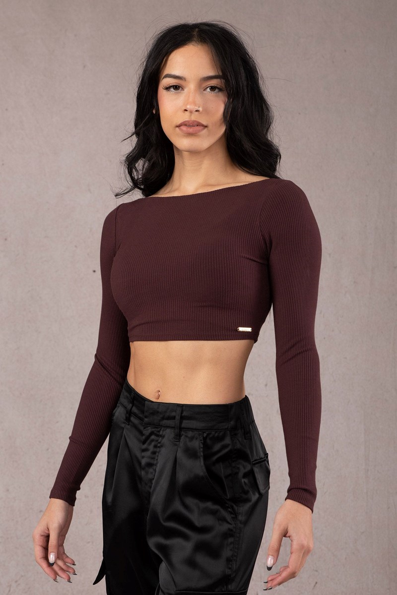 YoungLA W419 Grace Cropped Top Merlot | 087-MEAKSC