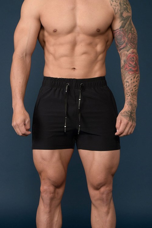 YoungLA 101 Bodybuilding Corta Shorts Noir | 058-MIQWNY